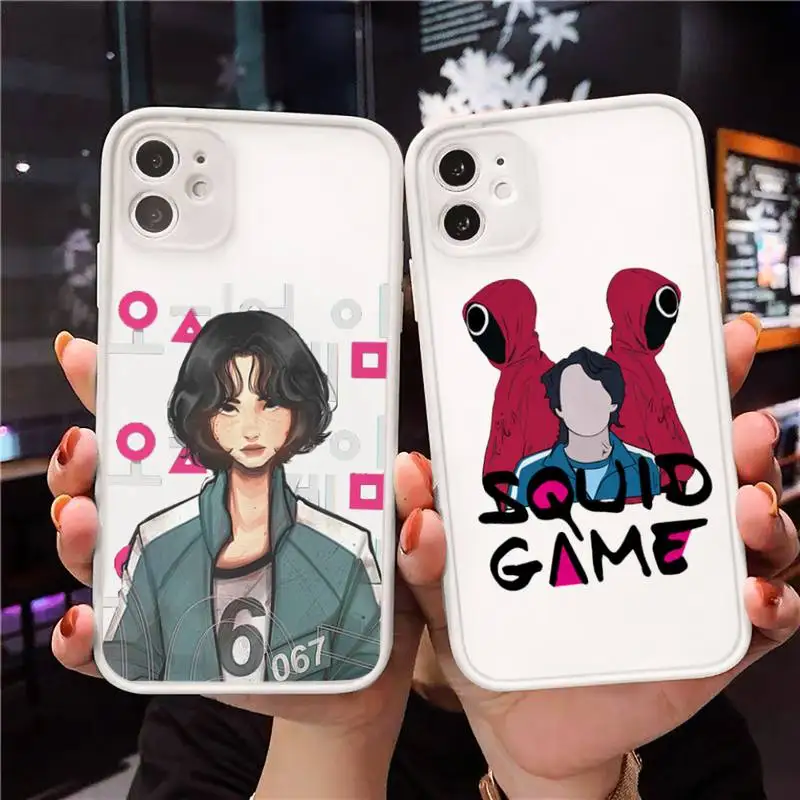 

Squid game Phone Case Clear matte transparent For white iPhone 7 8 x xs xr 11 12 pro plus max mini Funda