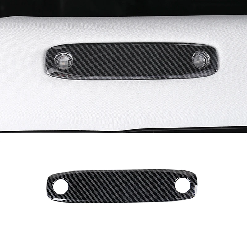 

YOLU Fit for Tesla model 3 Car Front and Rear Reading Lights Frame Carbon Fiber Interior Decorative Stickers
