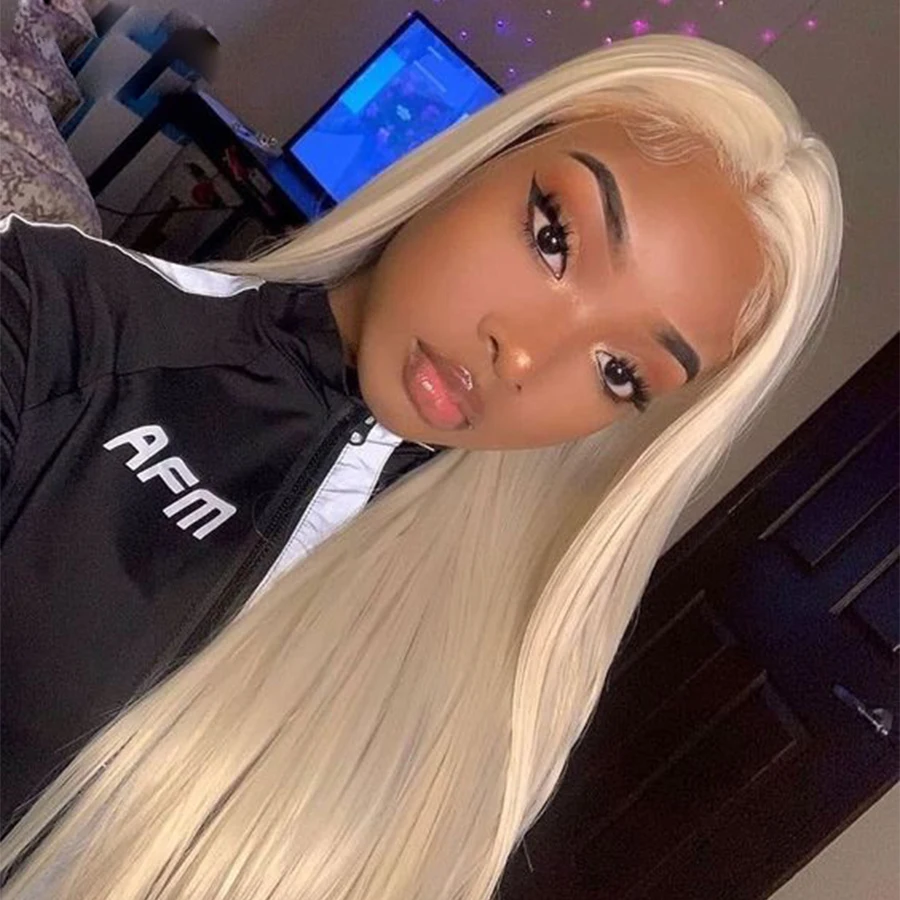 

#613 13x4 Lace Front Human Hair Wigs Ash Blonde Glueless Transparent Lace Wig Brazilian Human Hair Wigs For White Women