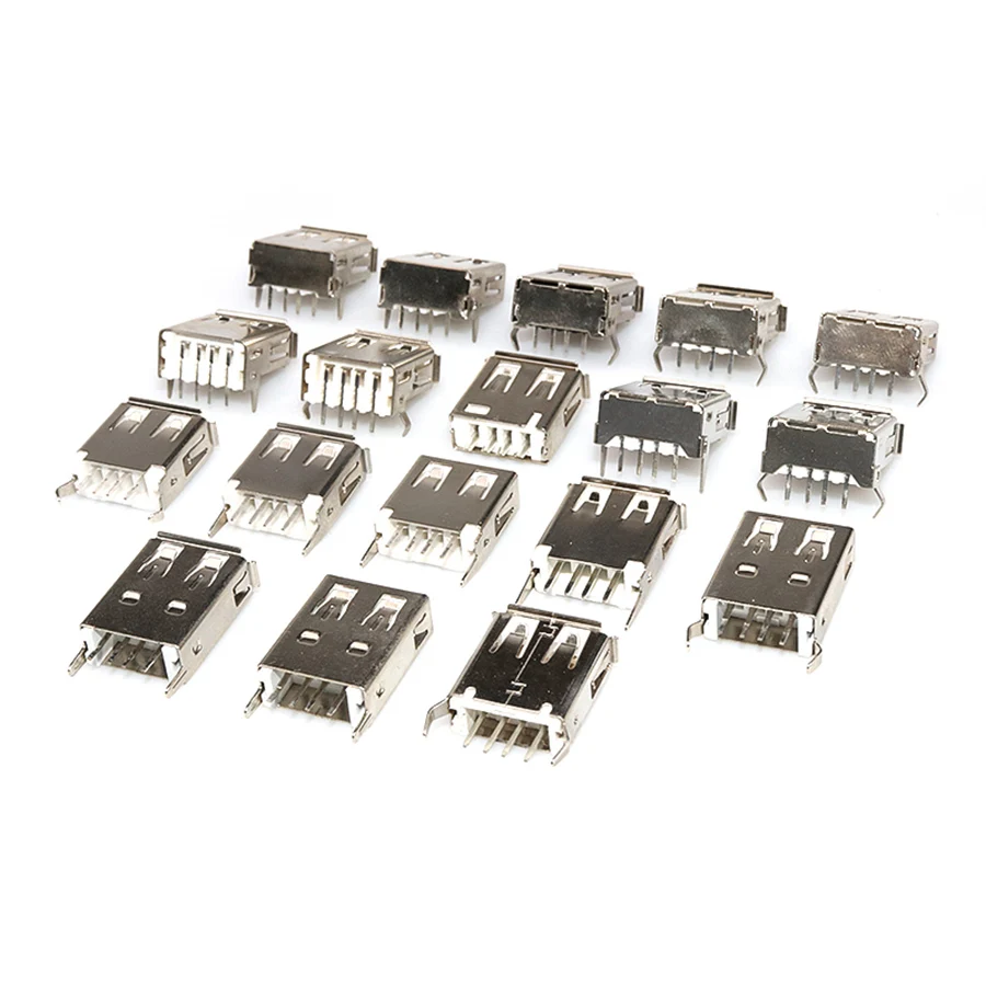 

10 шт., разъем USB 2,0 типа А, прямой/правый угол 90 градусов/180
