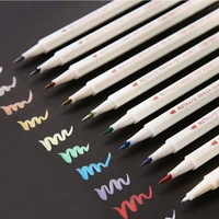sta 10 colors metallic marker pen set diy scrapbooking crafts card making brush round head art pen for drawing