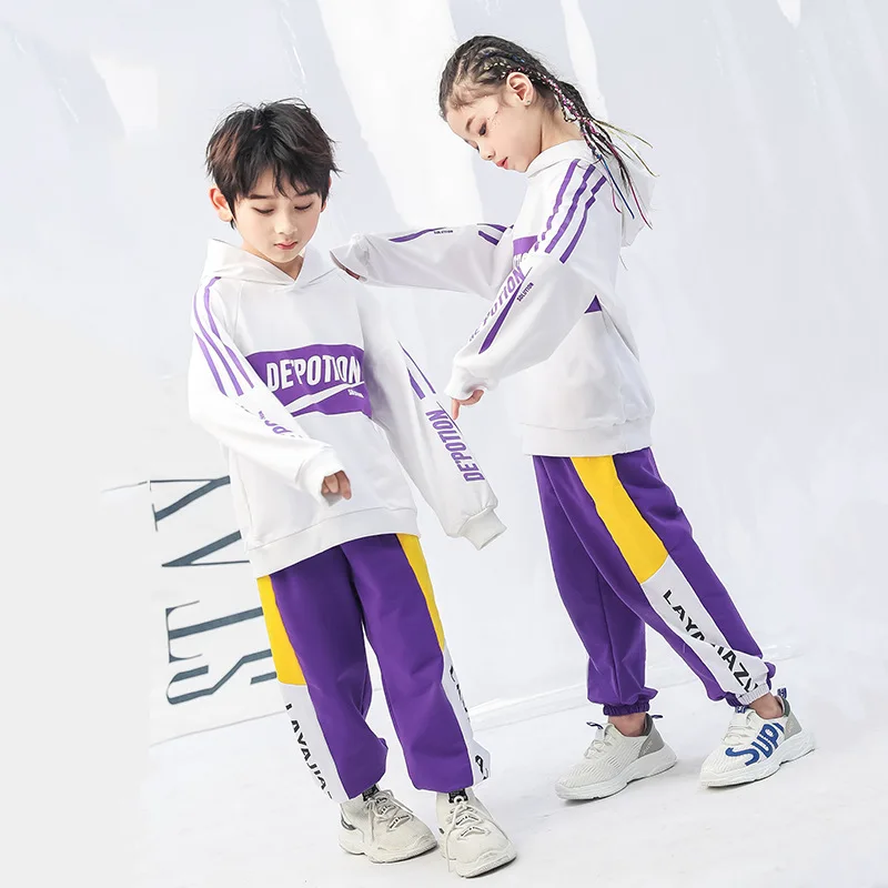 Костюмы для джазовых танцев Детский костюм в стиле хип-хоп Свободные Детские