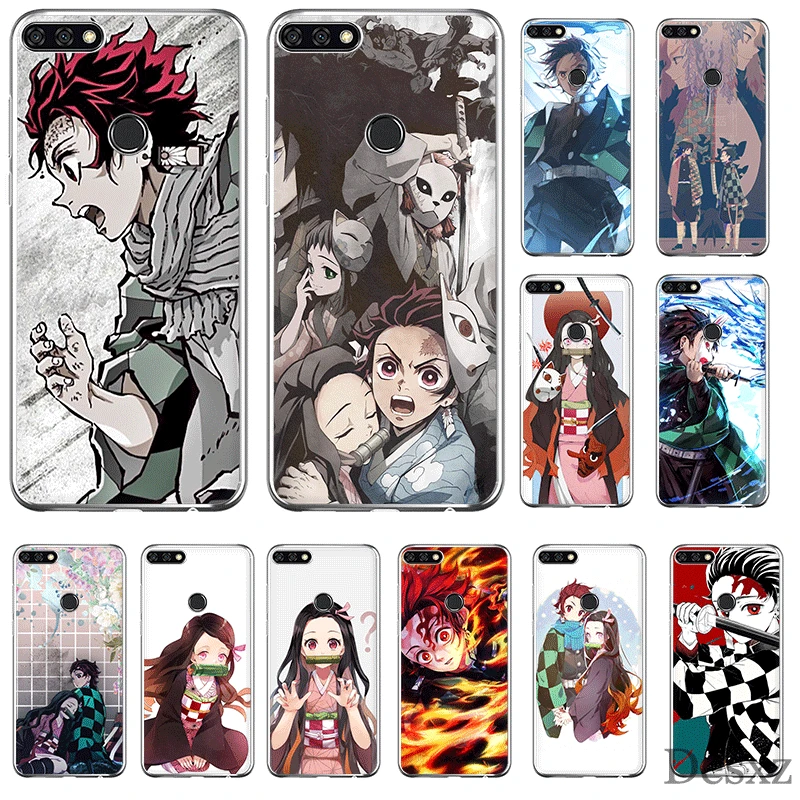 Мобильный телефон чехол для Huawei Mate 30 10 20 Pro Lite Y6 Y7 Y9 Nova 2i 3i 5i 2 3 4 аниме Demon Slayer Kimetsu No