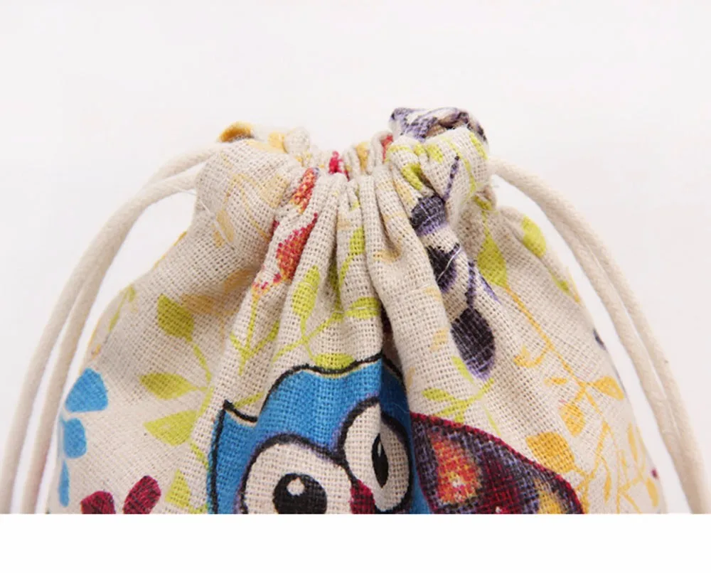 Cartoon Animals Storage Bags Drawstring Candy Baby Clothing Kids Toys Organizer Cotton Jewelry Cosmetic Pouch Gift Bag | Багаж и сумки