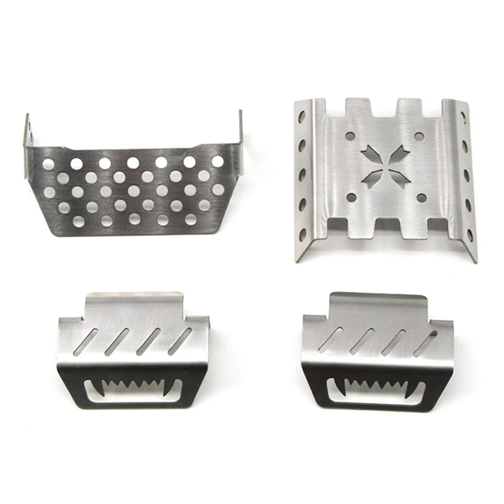 

4pcs/set Stainless Steel Front Bumper Chassis Guard Plate Armor Protection Board for 1/8 1/10 YK4102 4103 4082 RC Car