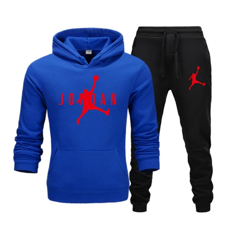 

Men's 2 Piece Sports Suit Hoodie and Pants Jogging Training Tracksuit Hoodie Autumn Winter New