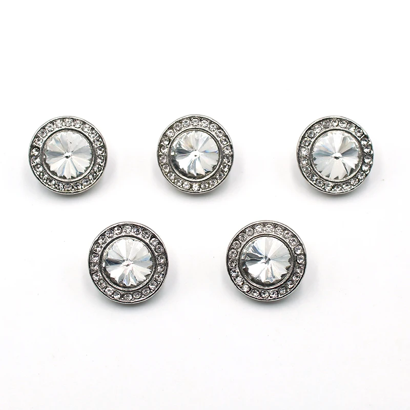 Новинка 5 шт. 20 мм круглые металлические кнопки блестящие стеклянные стразы