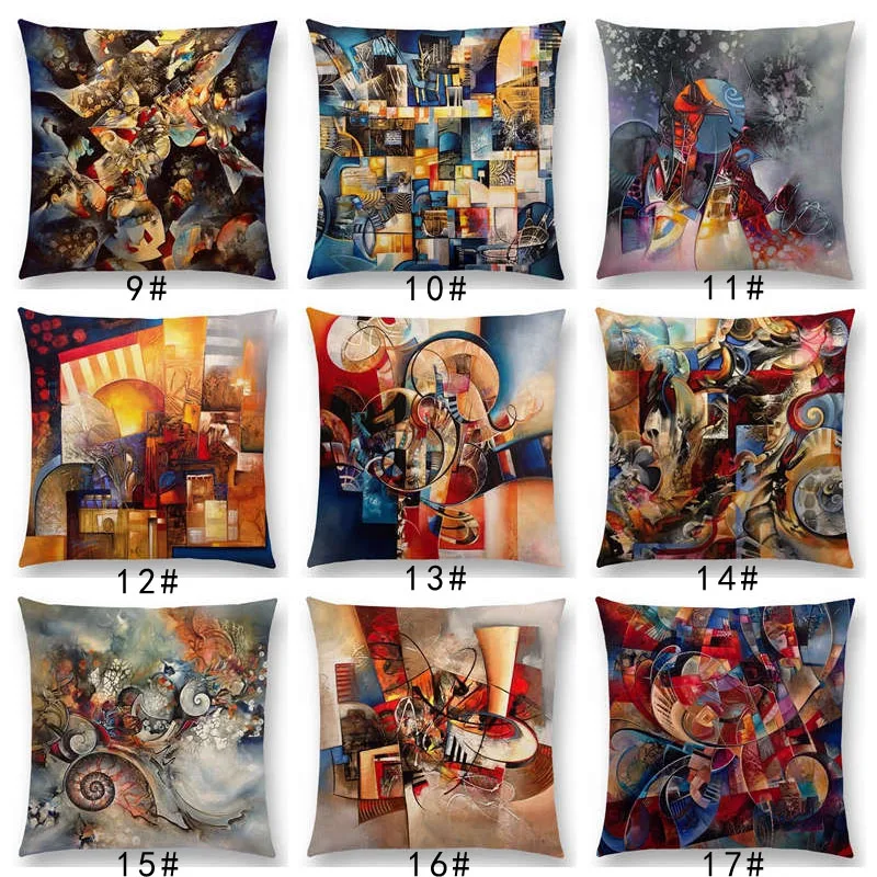 Hot Sale Newest Fashion Nordic Style Splicing Colour Abstract Cushion Cover Home Pillow Case Linen Cotton Pillows Covers A0089 | Дом и сад