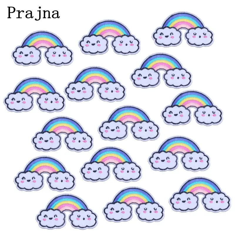 Prajna 10 шт. недорогие радужные нашивки для вышивки утюгом детские наклейки одежды