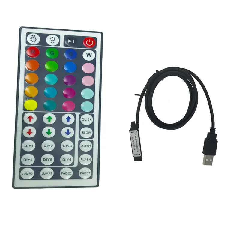 

USB DC5V 3X2A IR 44keys Led strip Controller Wireless RGB Remote Controller Dimmer For 5050/2835/3528 RGB Led Strips Lights
