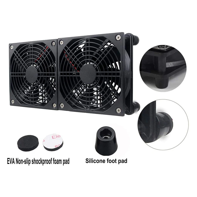 

Dual Fan Ultra-Thin Cooling Fan USB Fan, Suitable for Cooling of Router TV Box Microcomputer and Other Electronic Devices