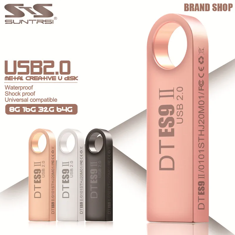 

Suntrsi USB Flash Drive 4 8 16 32 64G pendrive 128G Pen drive флешка waterproof u-disk 2.0 memoria usb stick gift for PC