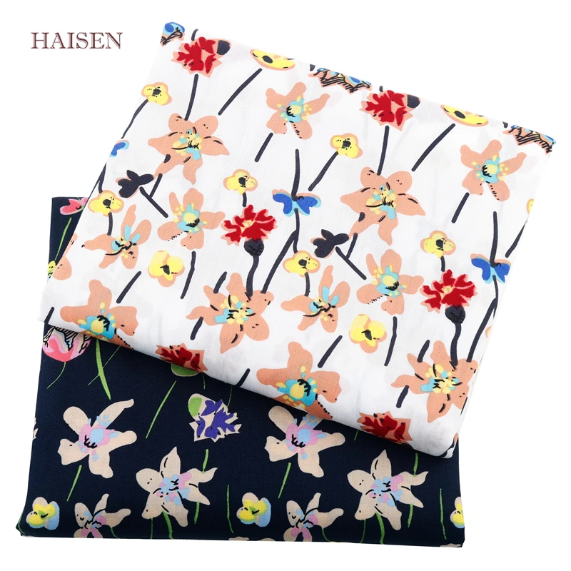 Haisen Цветочная серия печатная простыня ткань из поплина для квилтинга и шитья