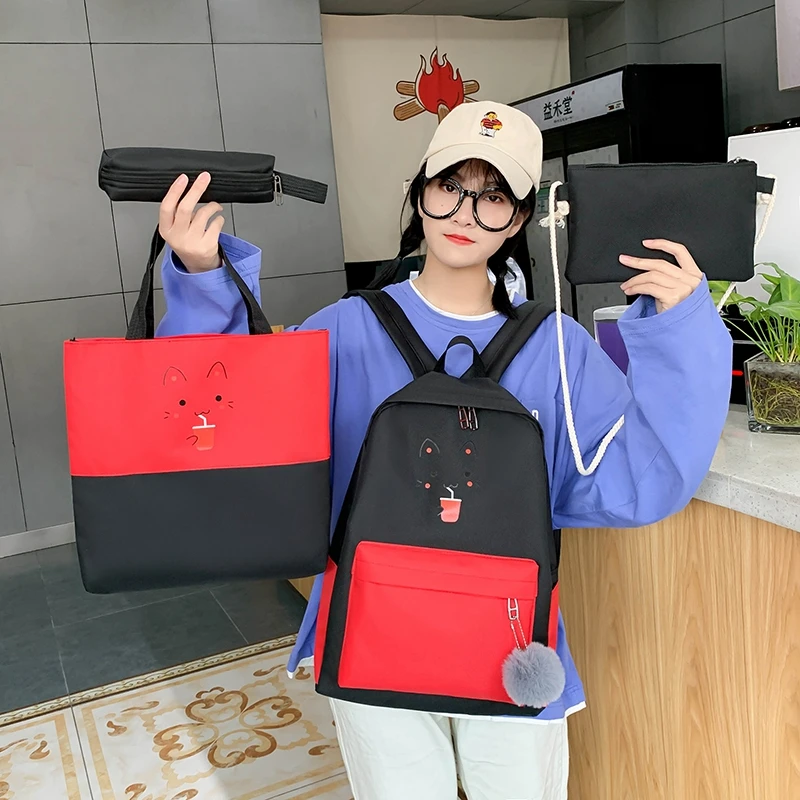 

Fashion Backpack 2020 Women Backpack Waterproof Travel Backpack Trend Street Shooting Solid Color College Wind Bag Mochilas