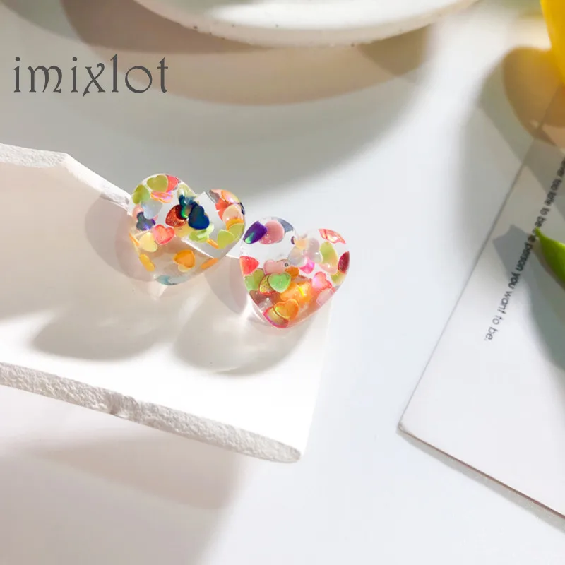 Женские акриловые серьги с блестками простые корейские карамельных цветов