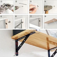 1pairs triangle folding angle bracket heavy support adjustable wall mounted bench table shelf bracket furniture hardware bracket