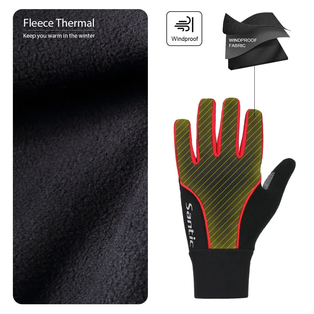 Santic мужские перчатки для велоспорта с функцией полного пальца быстросохнущие