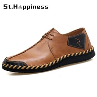 new mens casual shoes fashion high quality leather driving shoes classic comfortable handmade flat shoes men shoes big size 47
