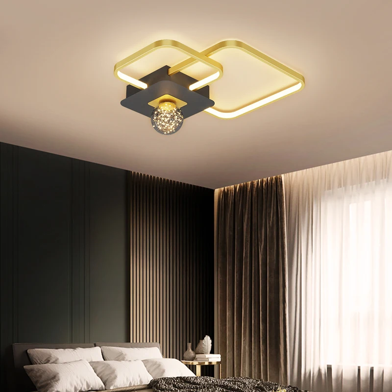 

Modern Simple Design LED Ceiling Light Aluminum Lustre Lamp Living Room Fixture Bedroom Dining Room Foyer Decoration Luminaire