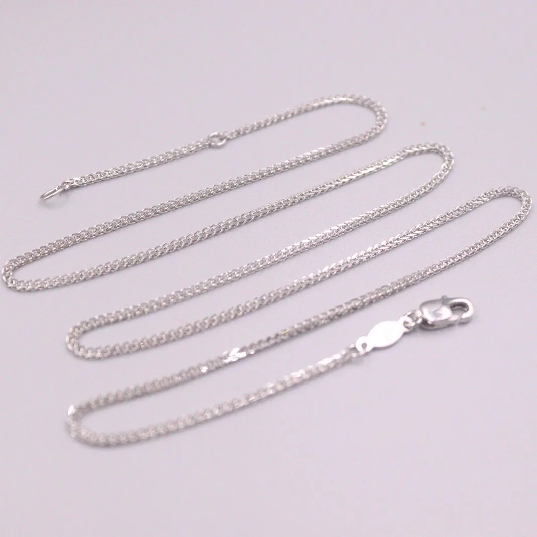 

Fine Pure Platinum PT950 Chain Women 1.1mm Wheat Link Necklace 18inch 3.8-4.2g