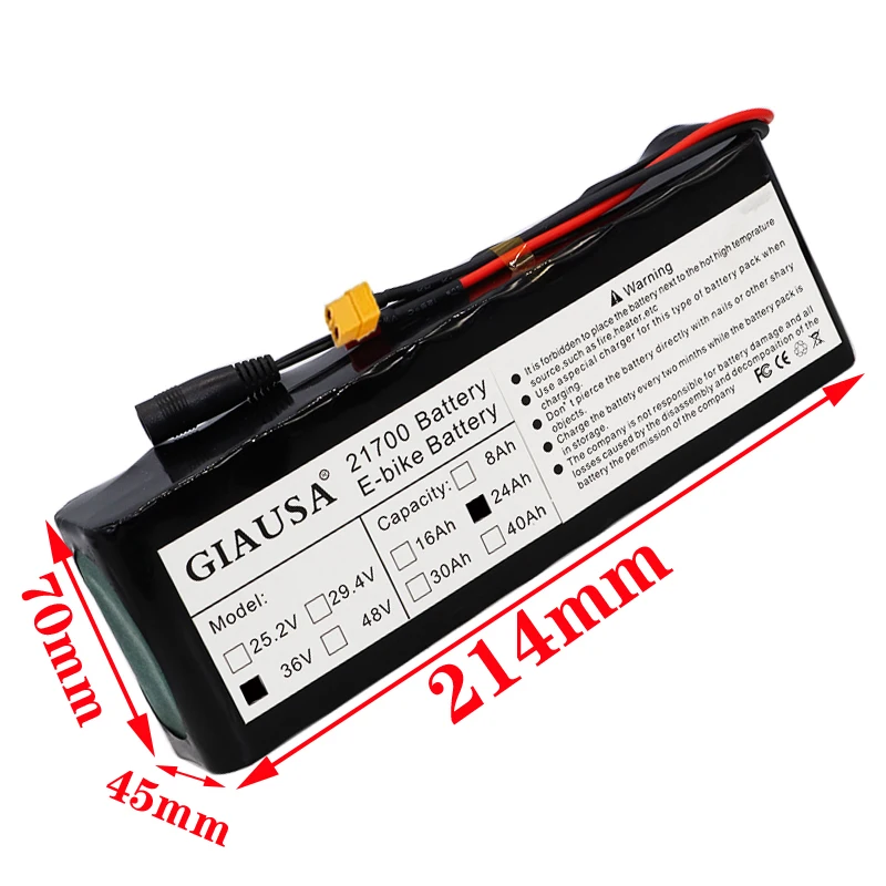 Аккумулятор GIAUSA 36 В 24 Ач 21700 10S2P аккумулятор 1000 Вт высокой мощности для