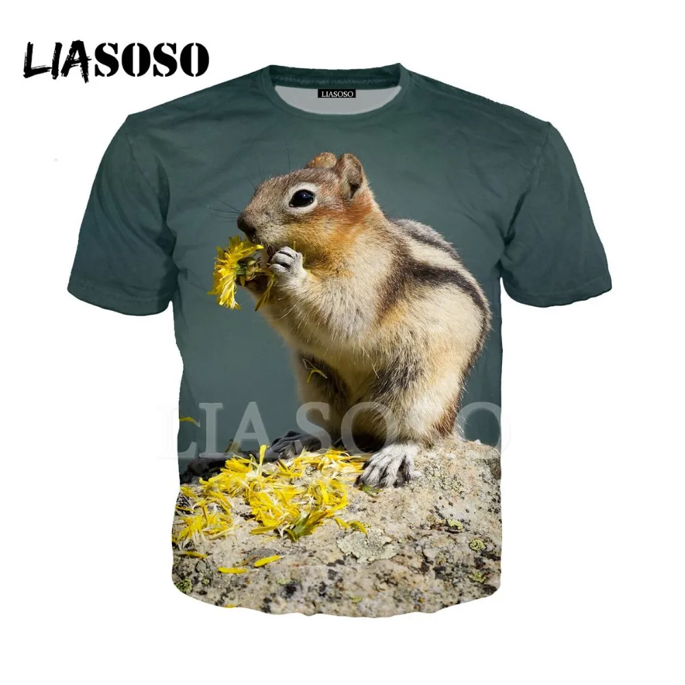 3D Print new Summer T-shirt Hip Hop Pullover Harajuku Youth Tops Women Men Squirrel Hippo Fish Cat Sheep Fruit Tshirt | Мужская одежда