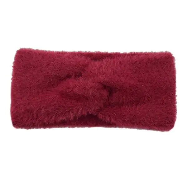 

Solid Imitation Mink Cashmere Fluffy Bow Autumn Winter Knot Hair Bands Warm Women Headband Headbands