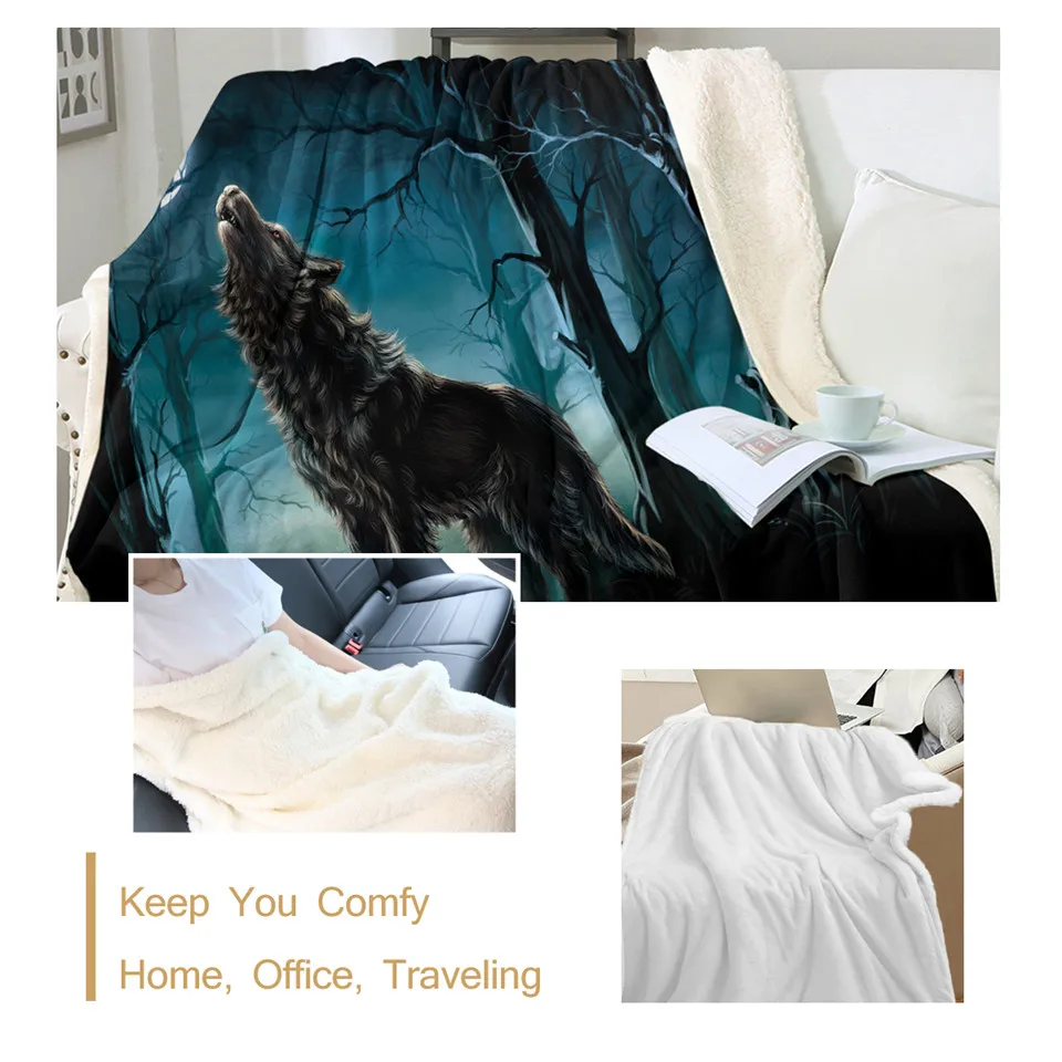 Одеяло BeddingOutlet с волчьим шерпой животные волки одеяло на заказ 3D рисунком леса