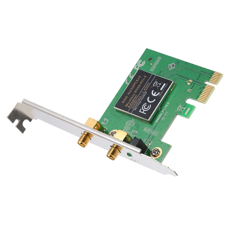 2 4G беспроводной 300 Мбит/с Pci-Express адаптер 802.11B/G/N Wifi карта с антенной для ПК Windows