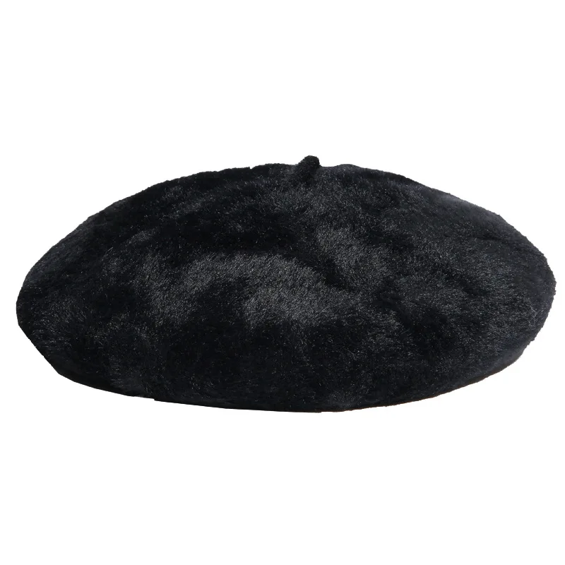 

Beret Top Quality Winter Warm Hat For Women Rabbit Fur Berets Fashion Flower Ladies Hats Boina Feminina