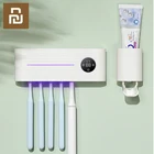 UVC ультрафиолетовой стерилизации сушка на воздухе держатель для зубной пасты и для зубной щетки дозатор стойку Настенный Аксессуары для ванной комнаты Эко-дружественных
