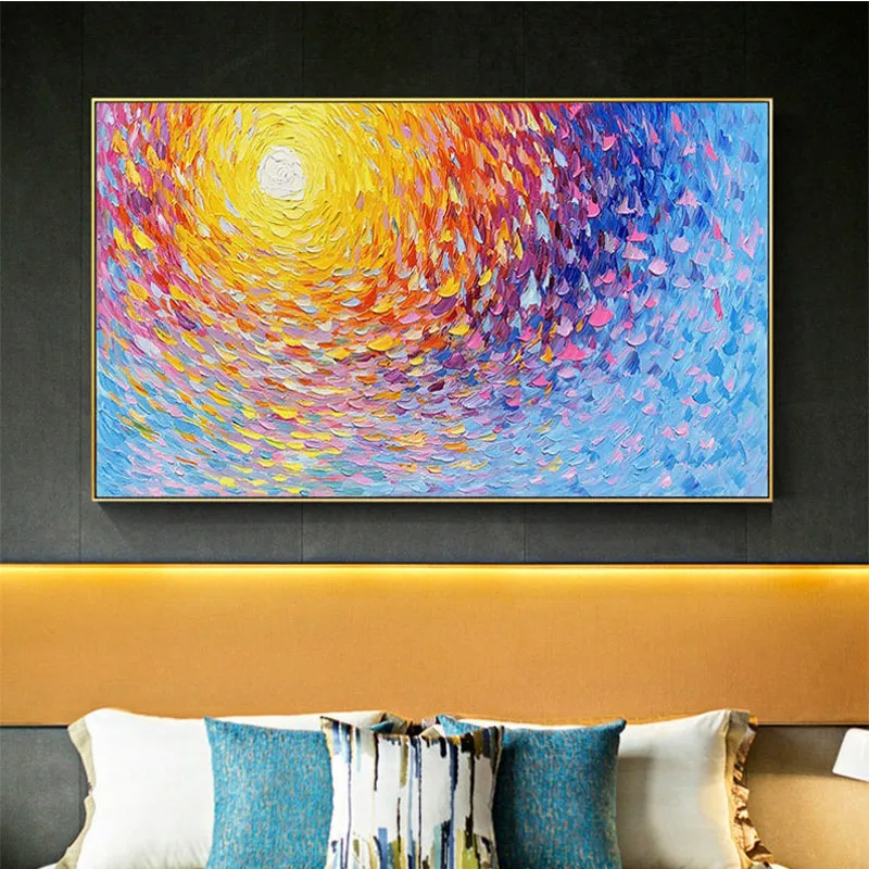 Безрамная картина маслом ручной работы 100% ручная роспись палитра нож Красочный