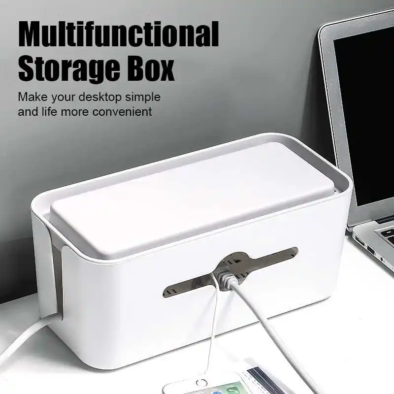 

Cable Organizer Box Desktop Winder Cable Management Box For Cable Power Socket Wire Cord Organizer Box