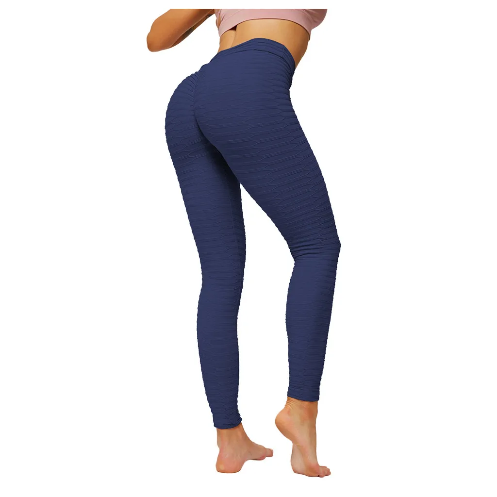 

Stitching Sexywomen's High Waisted Leggings Slimming Scrunch Booty Ruched Butt Lift Yoga Pantsseamless Free Shipping