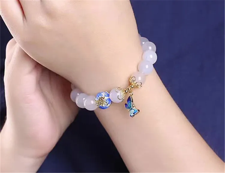 Бусины 10 мм из белого агата натуральный камень кристалл австрийского браслета