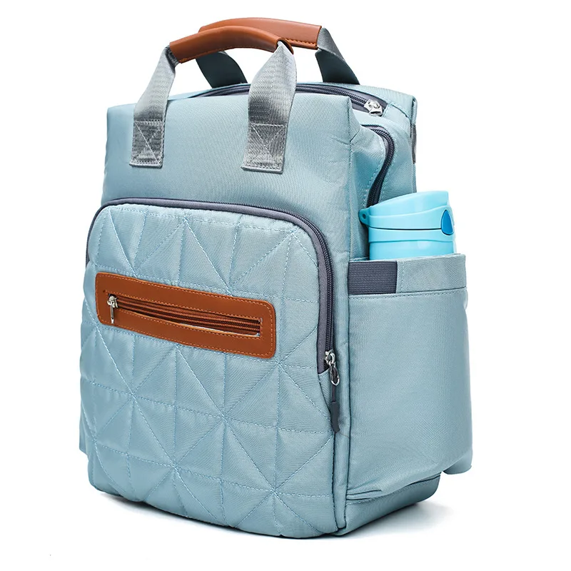 New Fashion Mummy Large-Volume Diaper Bag Fashion Multi-functional Storage Diaper Bag Casual Waterproof Bag Mom Backpack