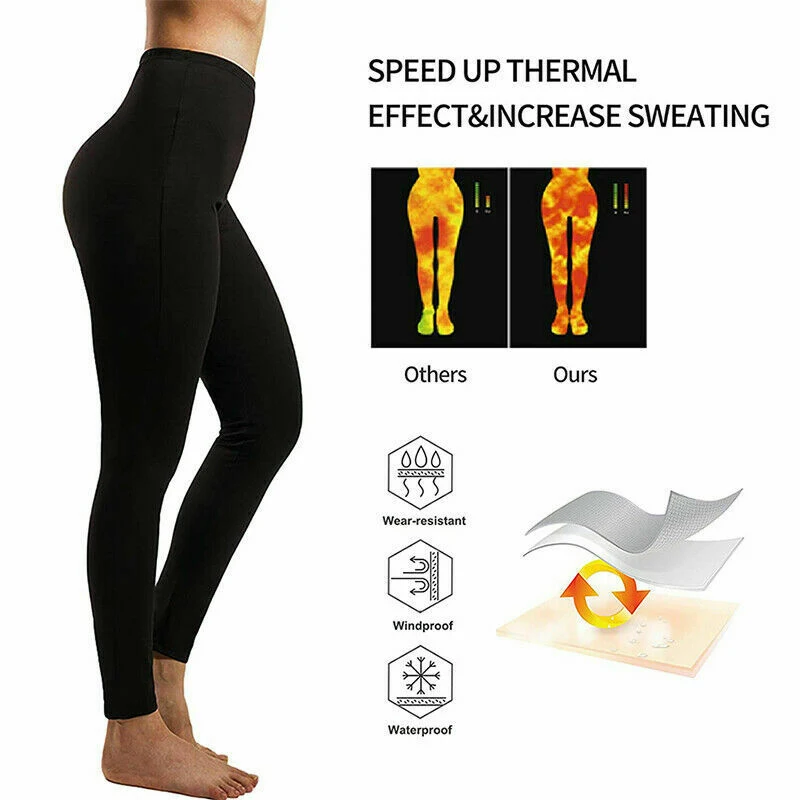High Waisted Leggings Women Sweat Sauna Pants Thermal Body Shaper Waist Trainer Front Buckle Design NYZ Shop | Женская одежда