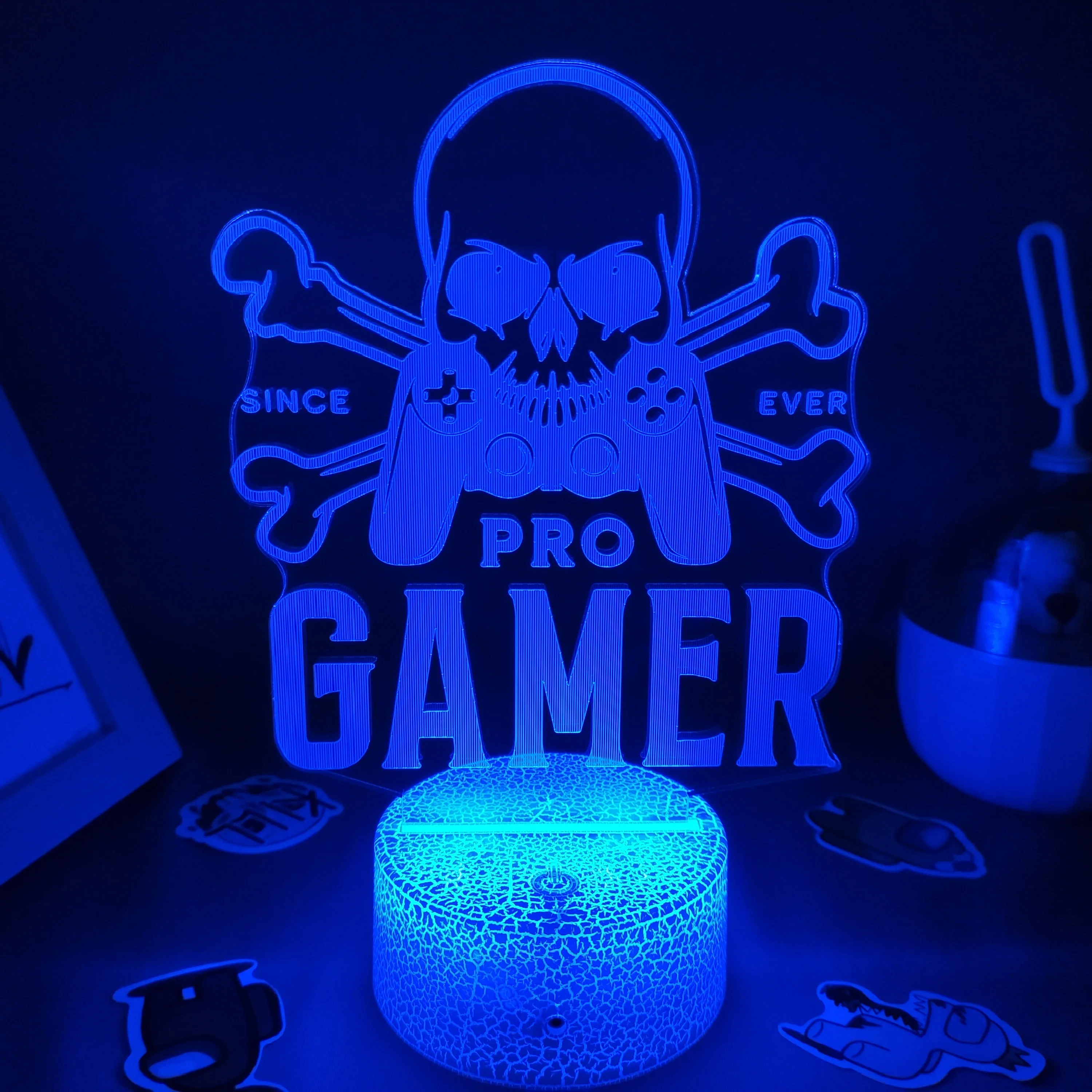 Геймпад PRO GAMER 3D светодиодный RGB ночник крутой подарок на день рождения для друга