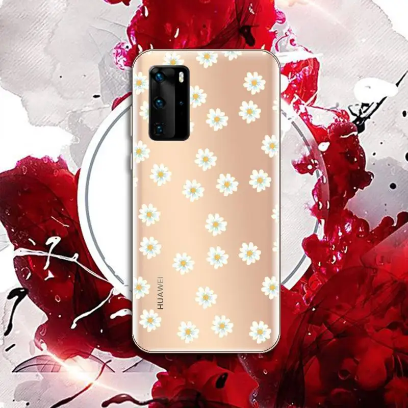 

Cute cartoon daisy flower Phone Case Transparent for Huawei P honor 8 10i 20 30 40 smart 2019