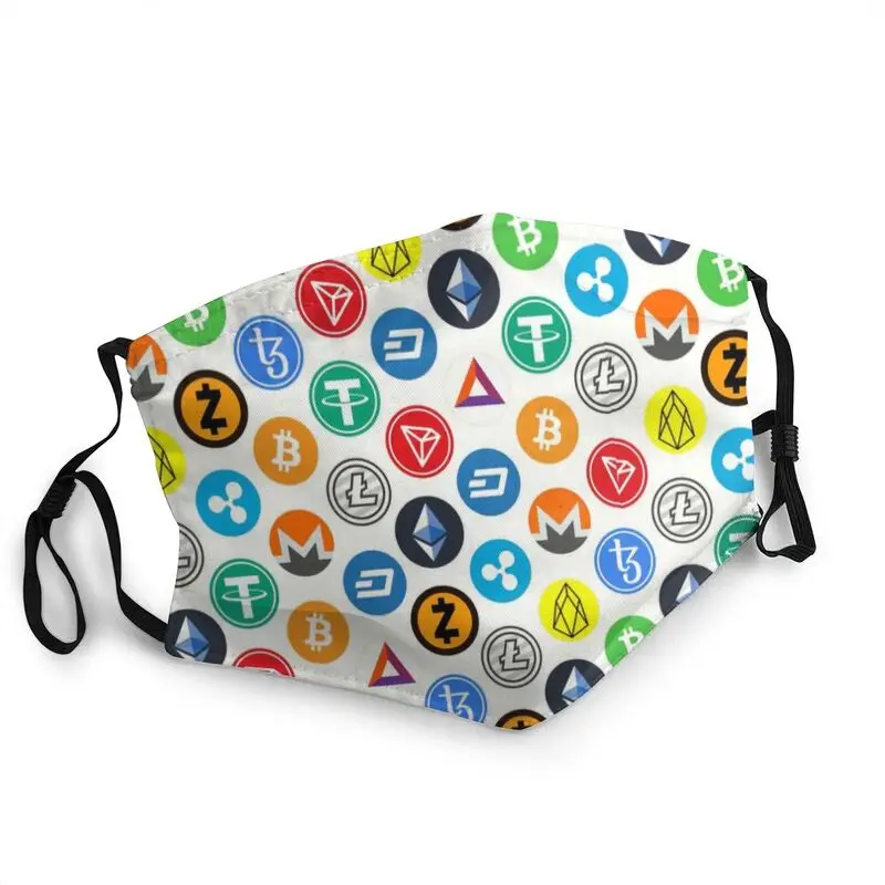 

Криптовалюты Altcoin с логотипом блоккабеля, дышащая унисекс маска для лица, Биткоин, эфириум, противопылевая маска
