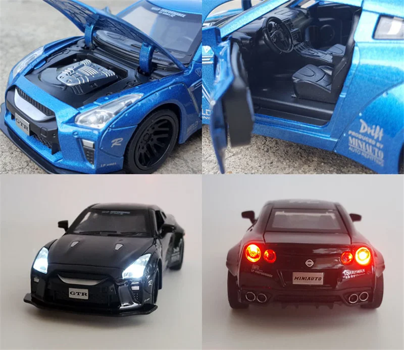 Новая модель автомобиля NISSAN GTR из сплава 1:32 литой и игрушечный автомобиль 6 цветов