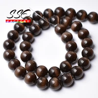 dark brown cat eye glass beads hight quality smooth round loose spacer beads 4mm 12mm for jewelry making diy charm bracelet 15