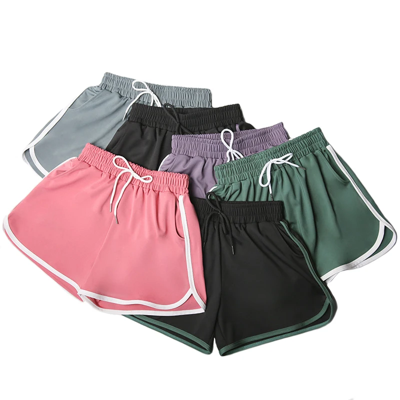 

Women Sport Yoga Shorts Summer Patchwork Fitness Running Hot Pants Cool Elastic Waist Loose Shorts Comfortable Casual Sportwear