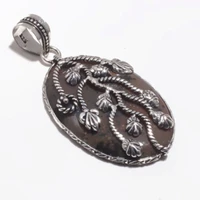 nature jasper pendant silver overlay over copper hand made women jewelry gift