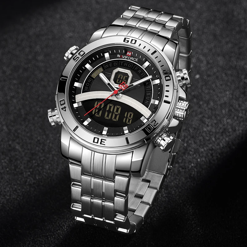 NAVIFORCE цифровые светодиодные спортивные часы для мужчин Топ бренд класса люкс