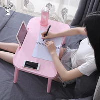 candy color bed computer desk bedroom folding laptop table sofa bed tray bed table for notebook dormitory studying table desk