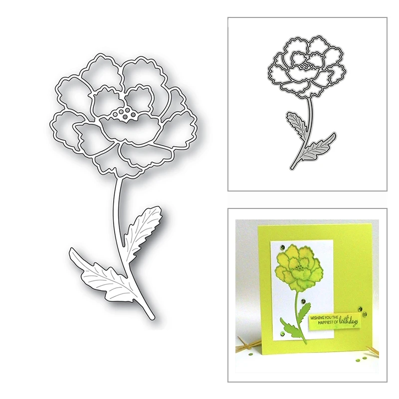 

New Blooming Flower Plant Craft 2021 Metal Cutting Dies for Scrapbooking and DIY Card Making Decoration Embossing Mold No Stamps