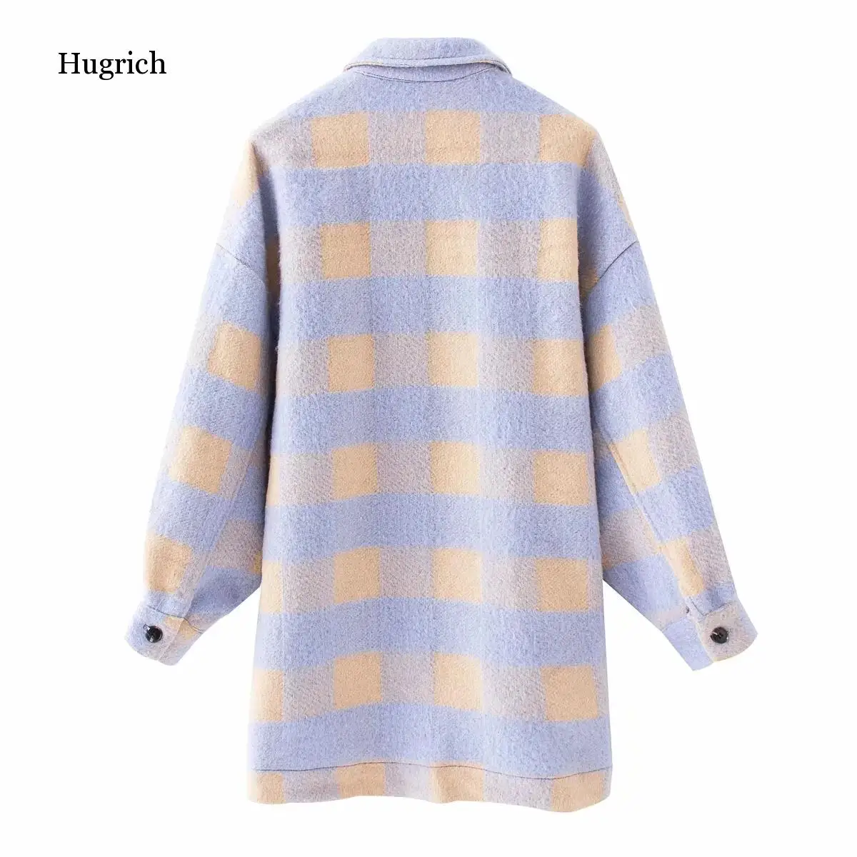 

Fashion Oversize Wool Coat Women Pladi Jackets Vintage Long Sleeve Jacket and Coat Ladies Korean Coat Outerwear 2021 Streetwear