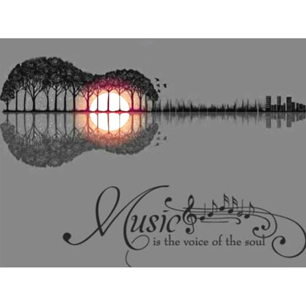 

5D Diamant Schilderen музыка Diamant Borduurwerk Verkoop Landschap полный Vierkante Diamanten палисандр фото стразами декора домой