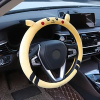 car steering wheel cover cute wholesale universal cartoon mouse summer winter warm plush lovely bowknot car interior accessories